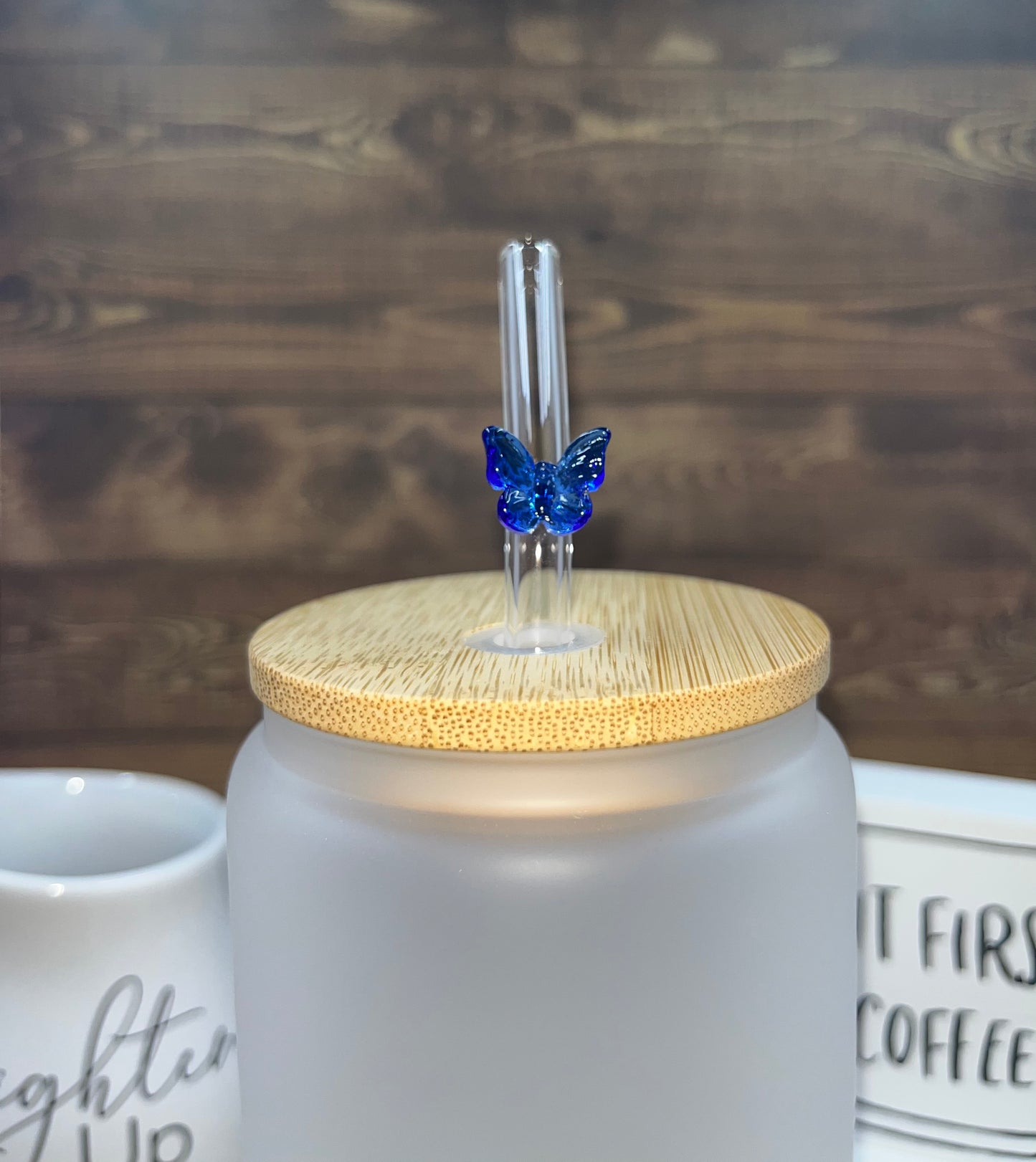 Butterfly Glass Straws