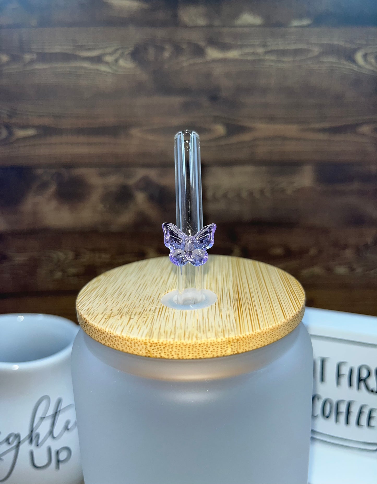 Butterfly Glass Straws